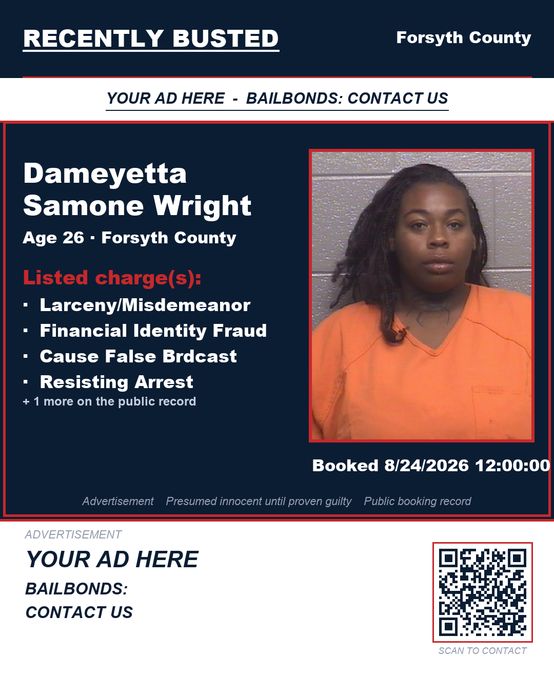 Arrest report - DAMEYETTA SAMONE WRIGHT