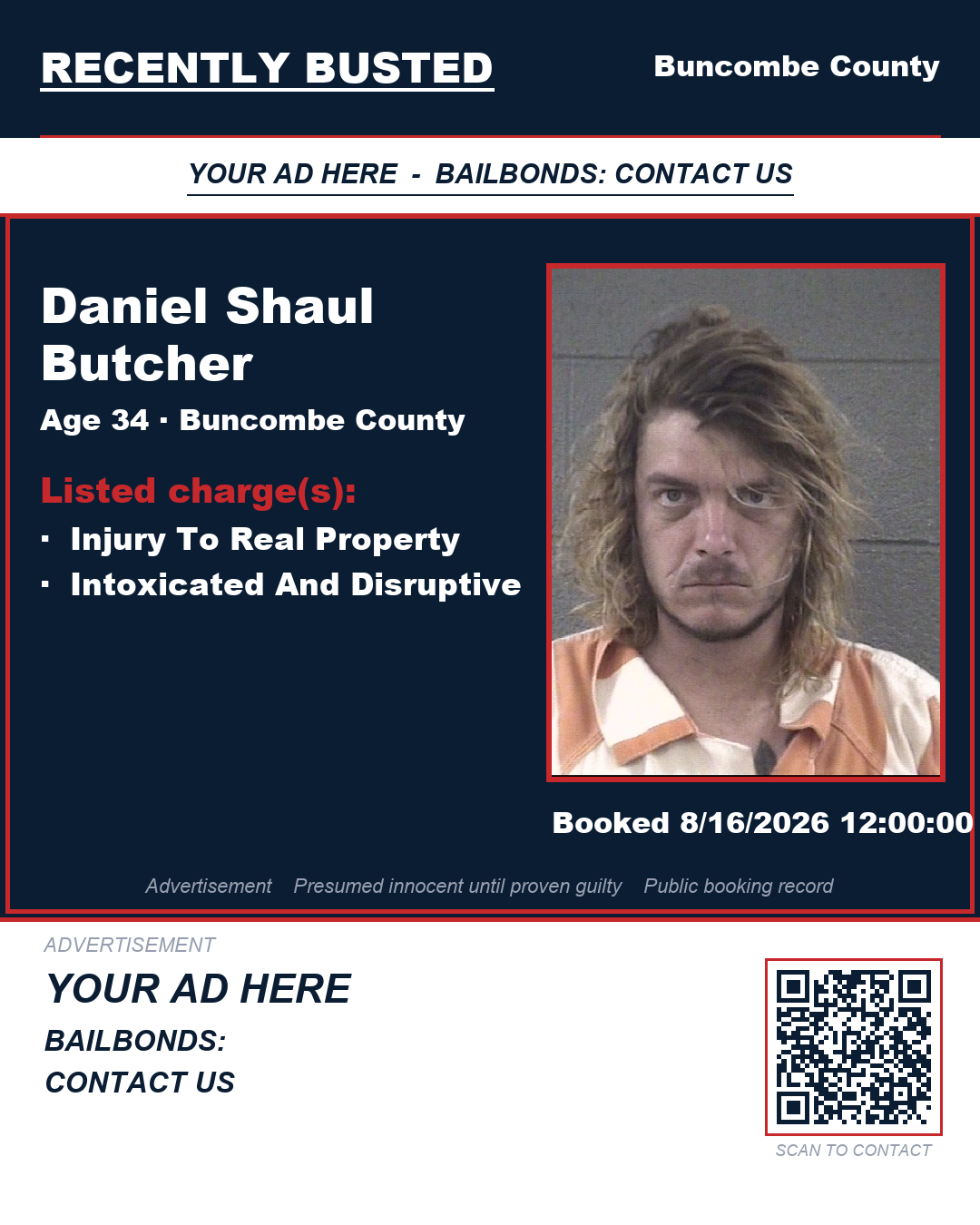 Arrest report - DANIEL SHAUL BUTCHER