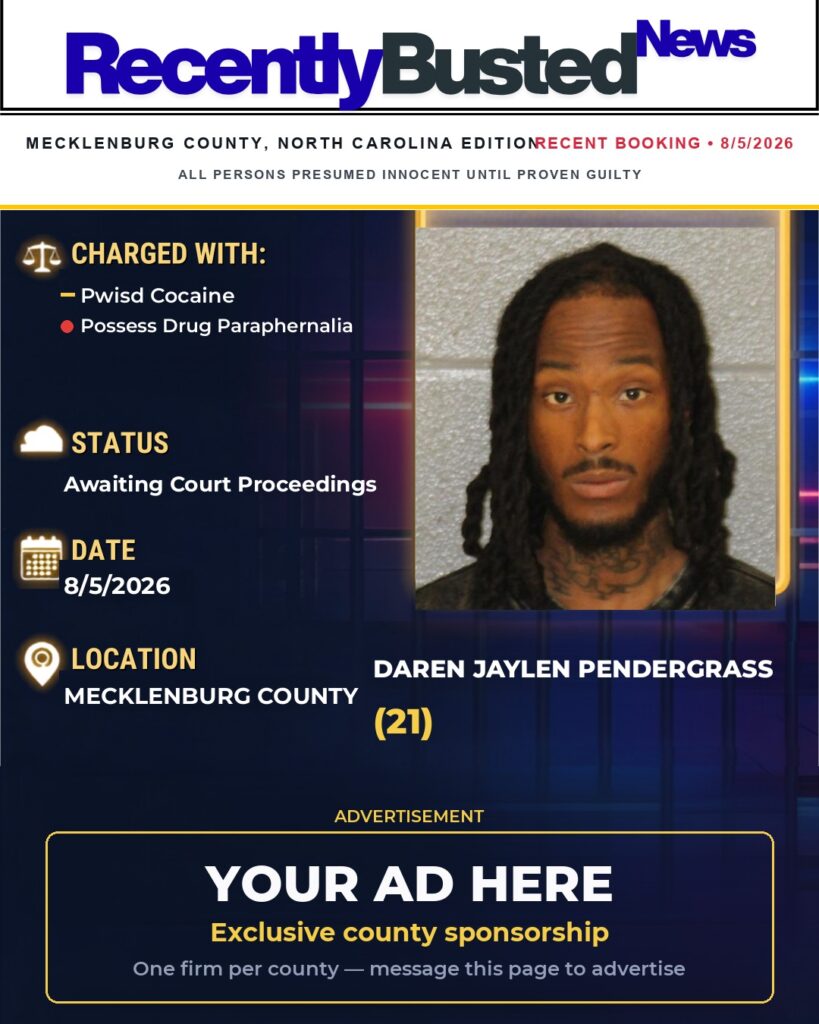 Arrest report — DAREN JAYLEN PENDERGRASS