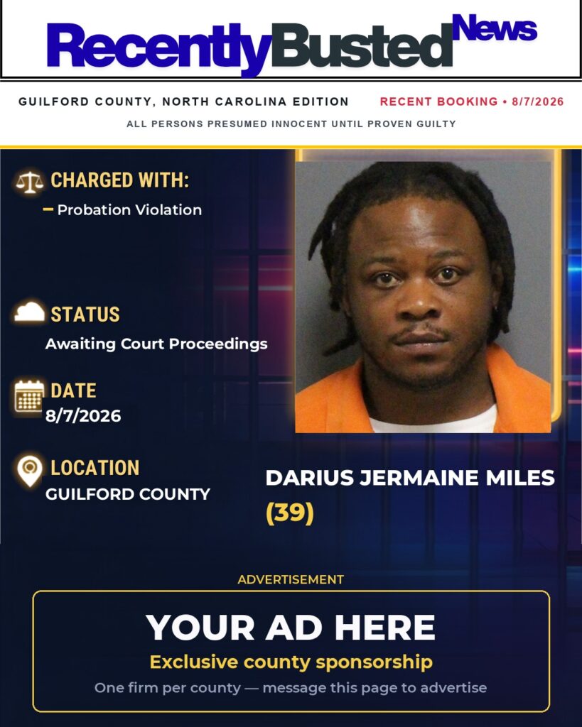 Arrest report — DARIUS JERMAINE MILES