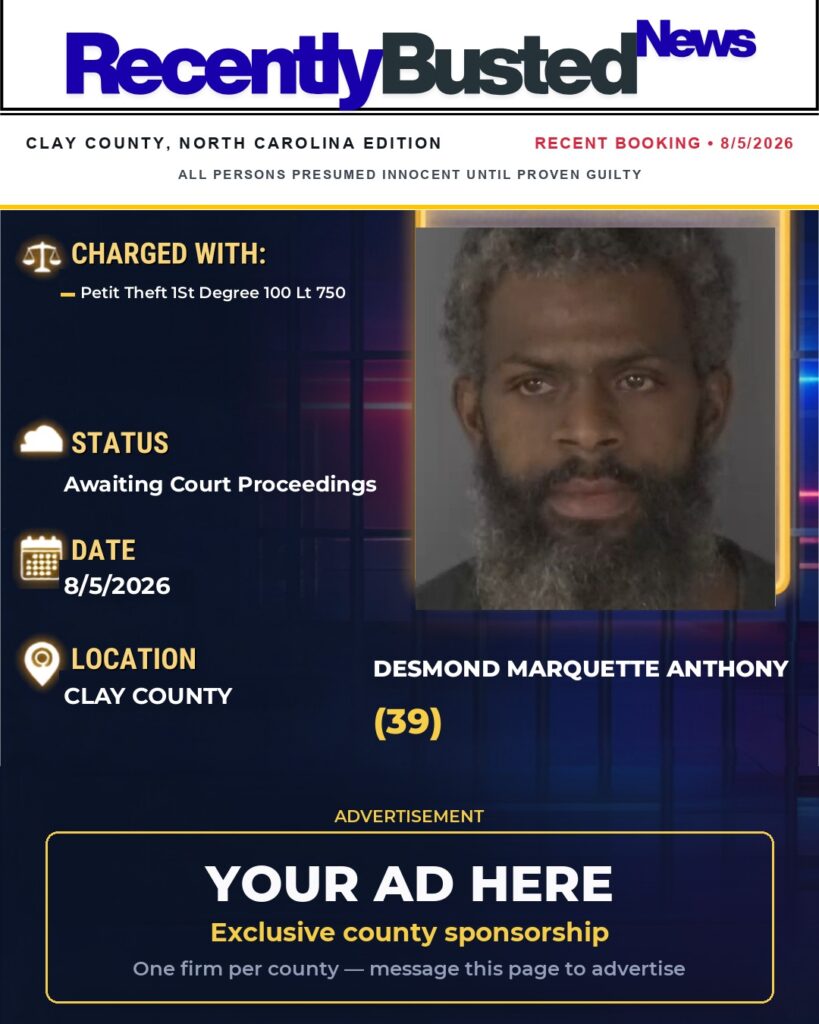 Arrest report — DESMOND MARQUETTE ANTHONY