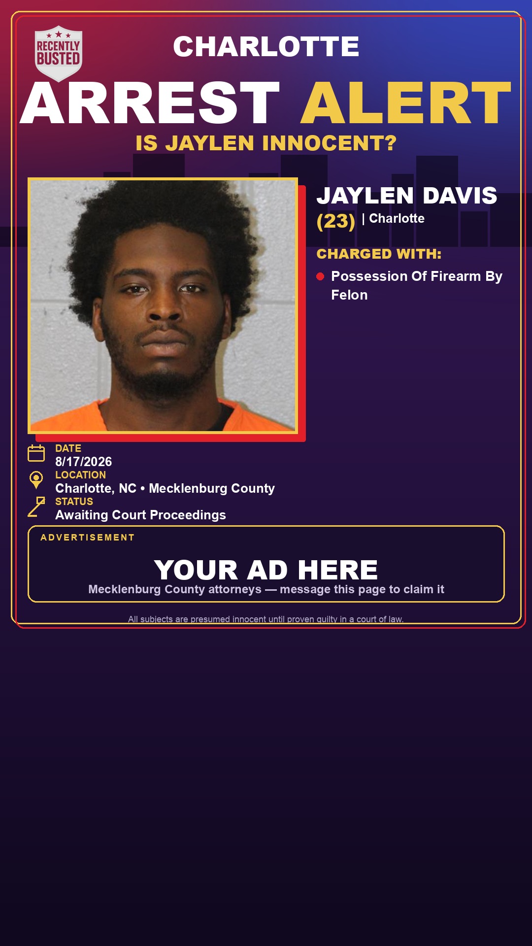 Arrest report - JAYLEN DAVIS