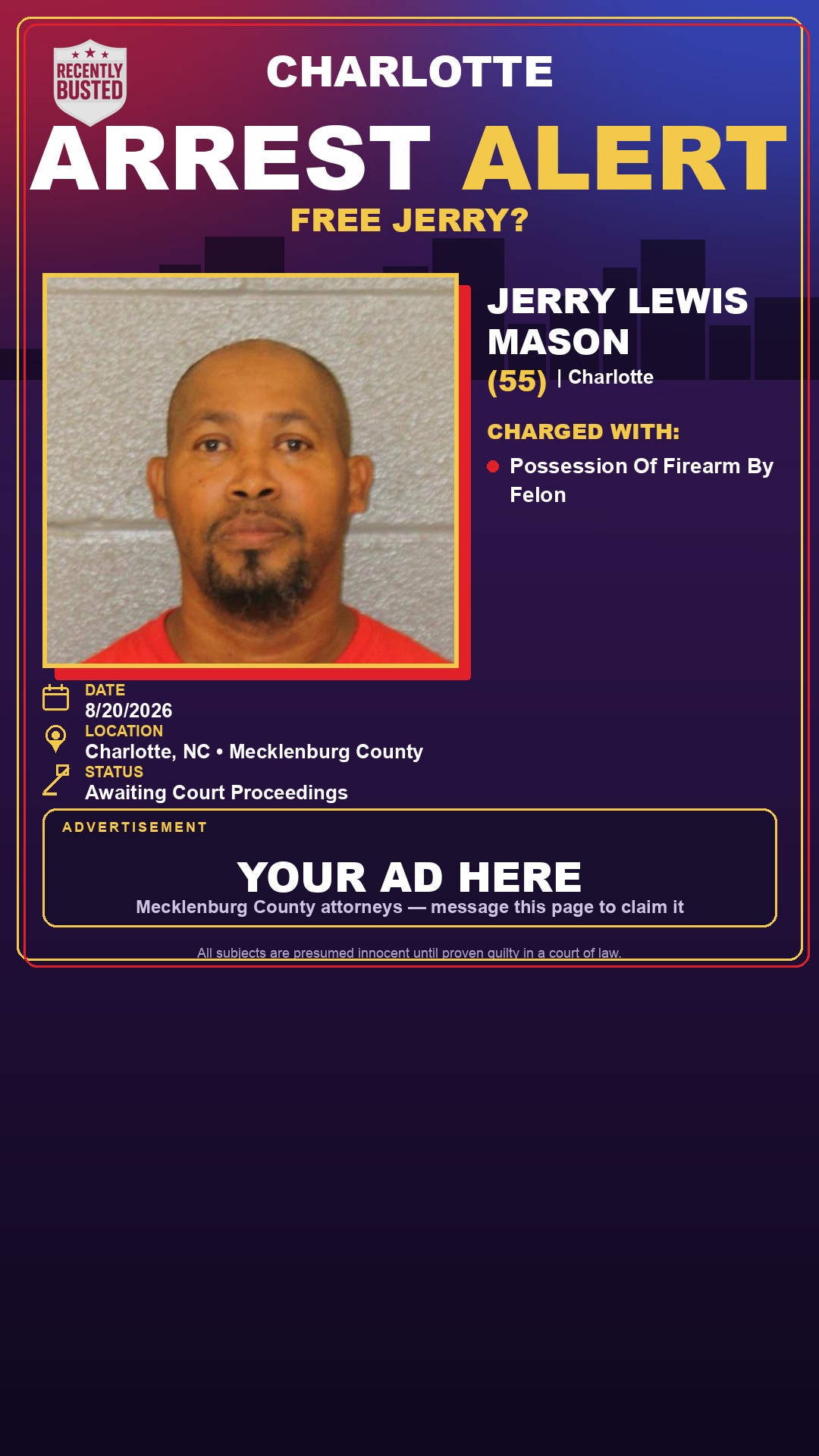 Arrest report - JERRY LEWIS MASON