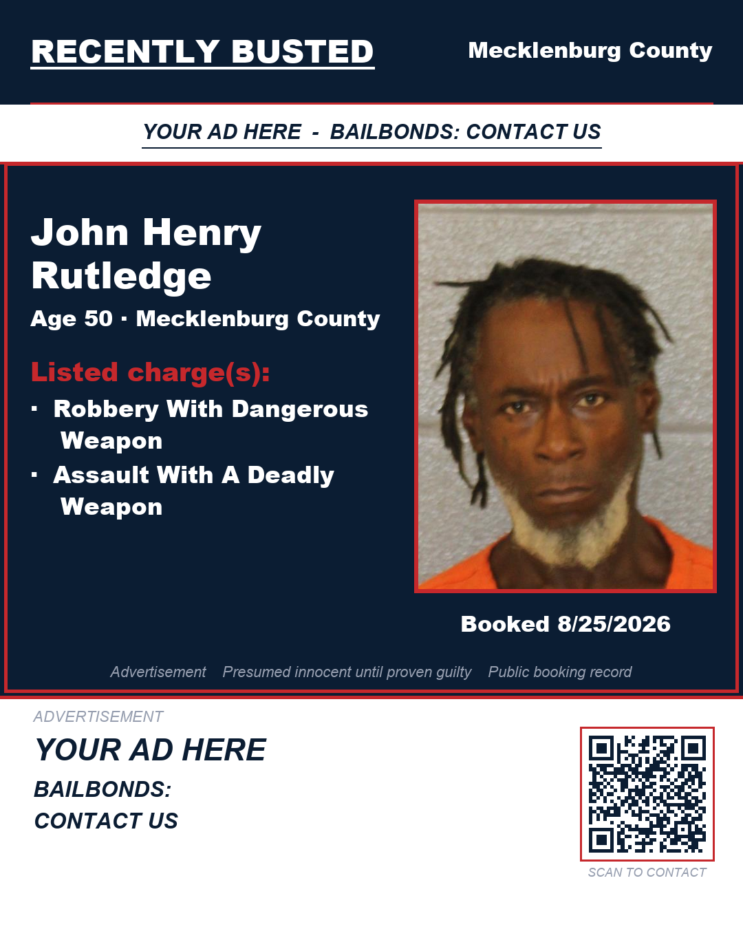 Arrest report - JOHN HENRY RUTLEDGE