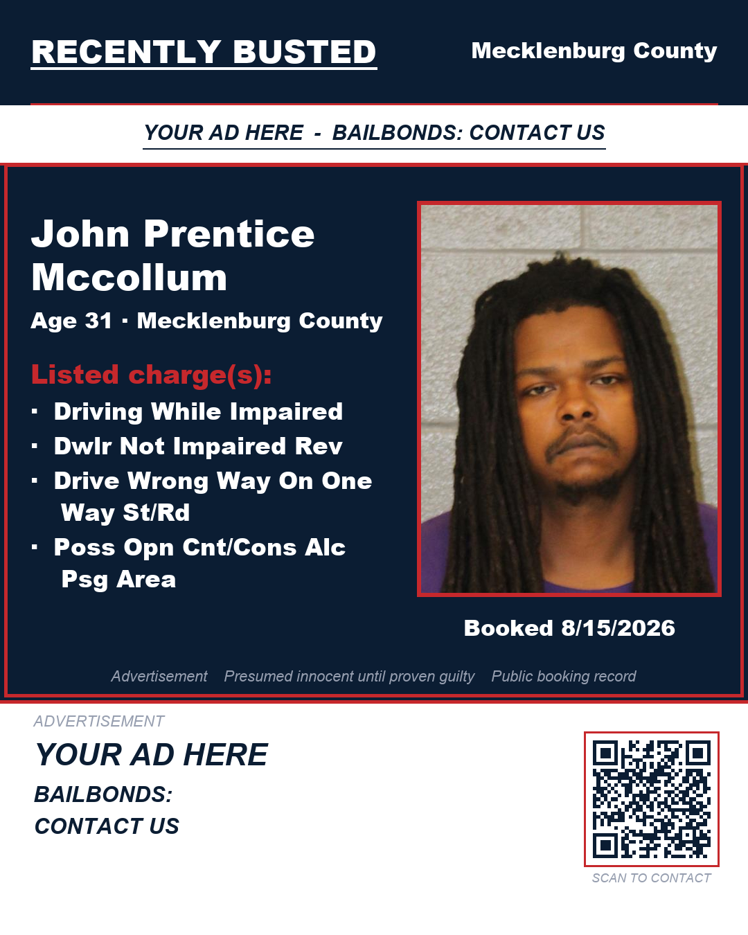 Arrest report - JOHN PRENTICE MCCOLLUM