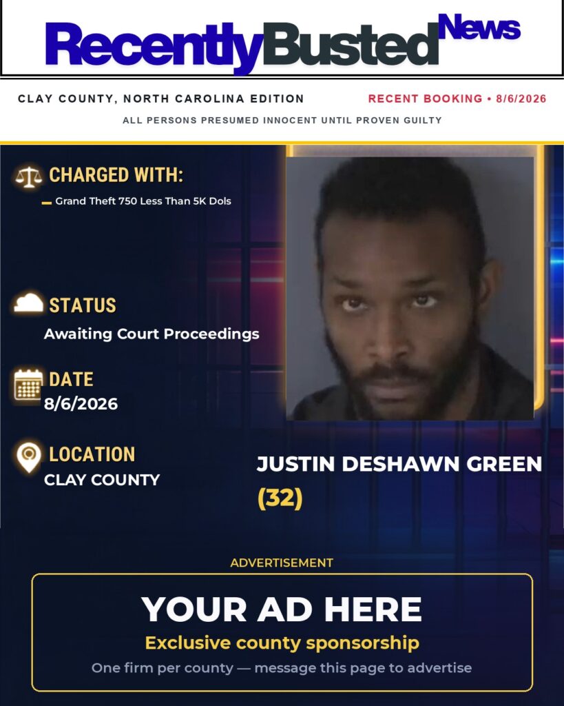 Arrest report — JUSTIN DESHAWN GREEN