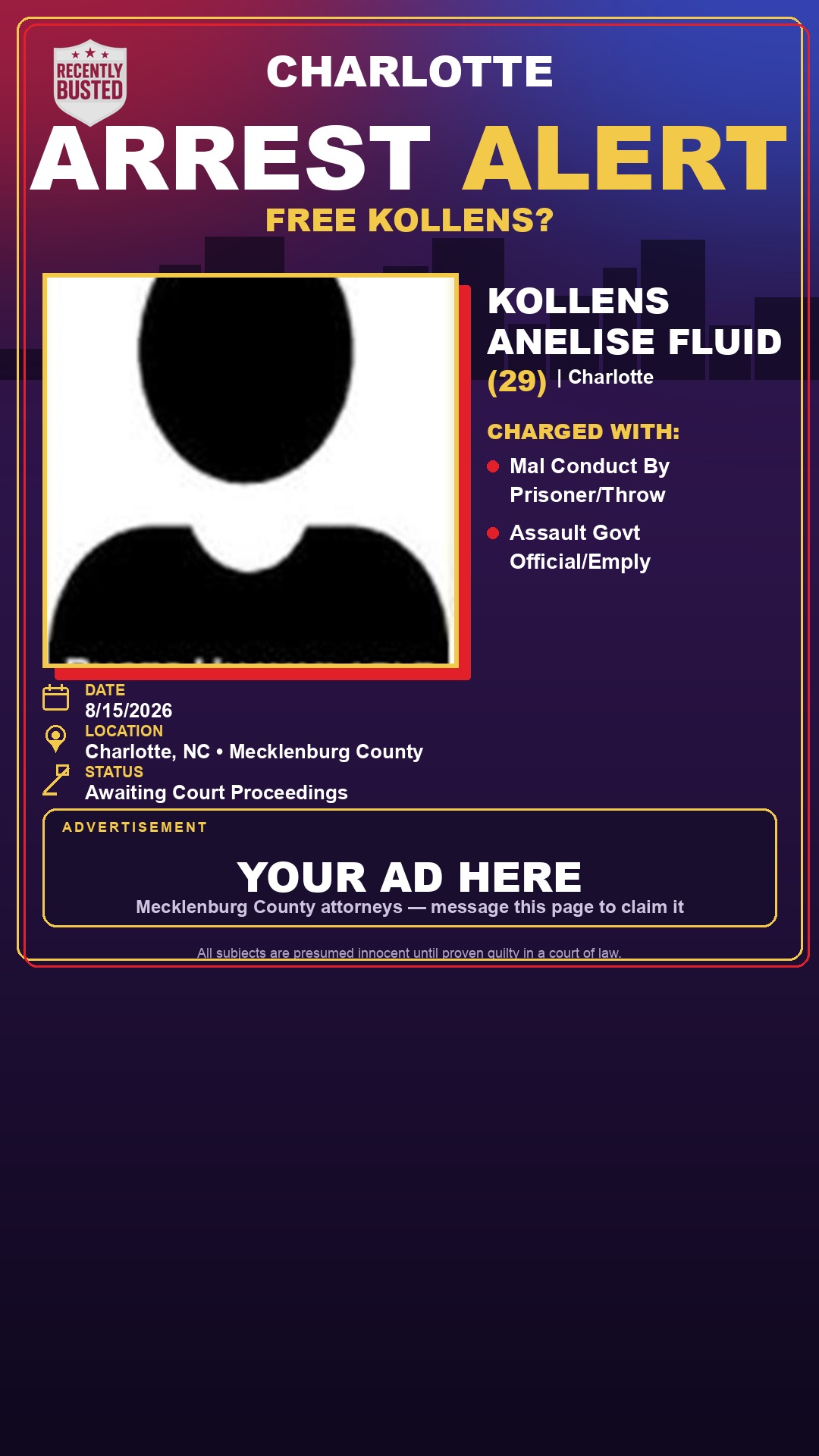 Arrest report - KOLLENS ANELISE FLUID