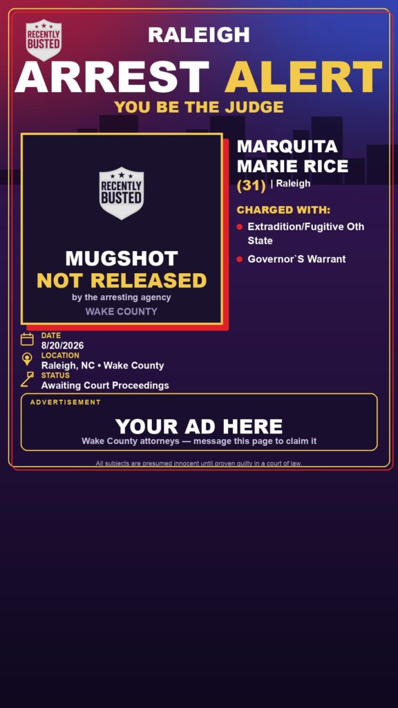 Arrest report - MARQUITA MARIE RICE