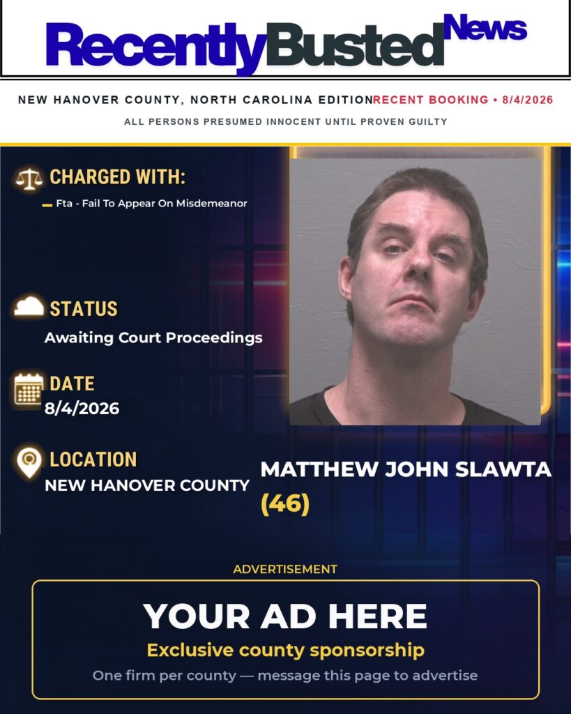 Arrest report โ MATTHEW JOHN SLAWTA