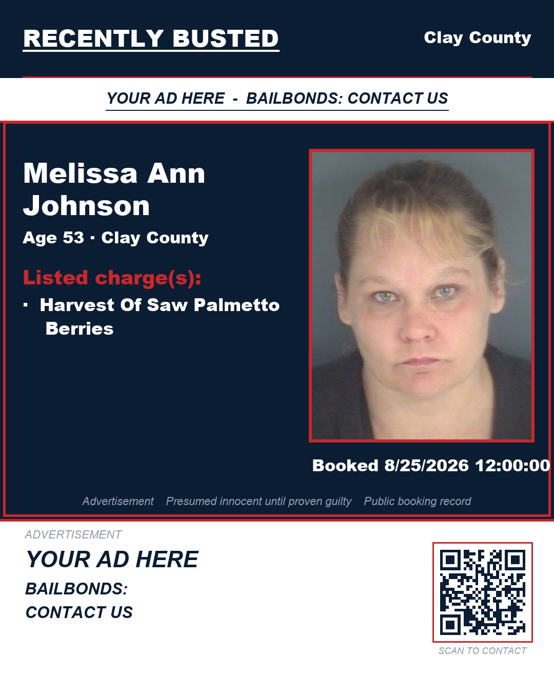 Arrest report - MELISSA ANN JOHNSON