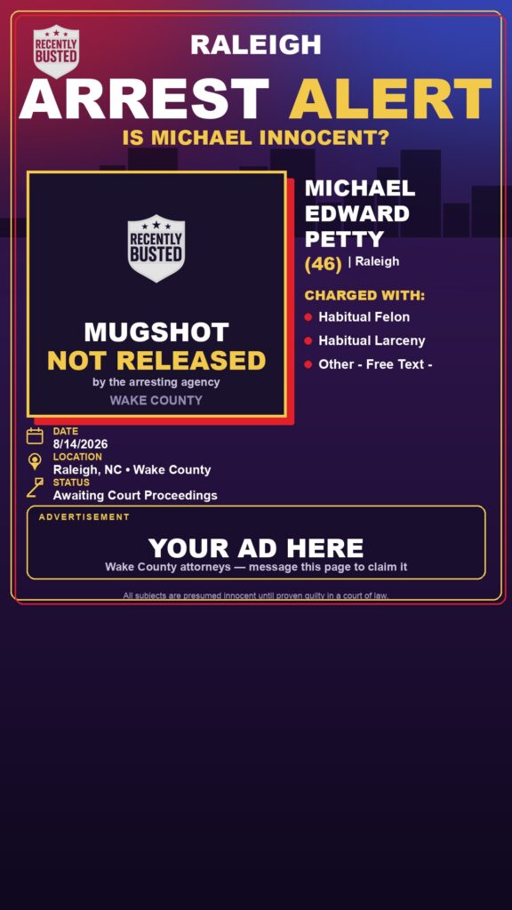 Arrest report - MICHAEL EDWARD PETTY
