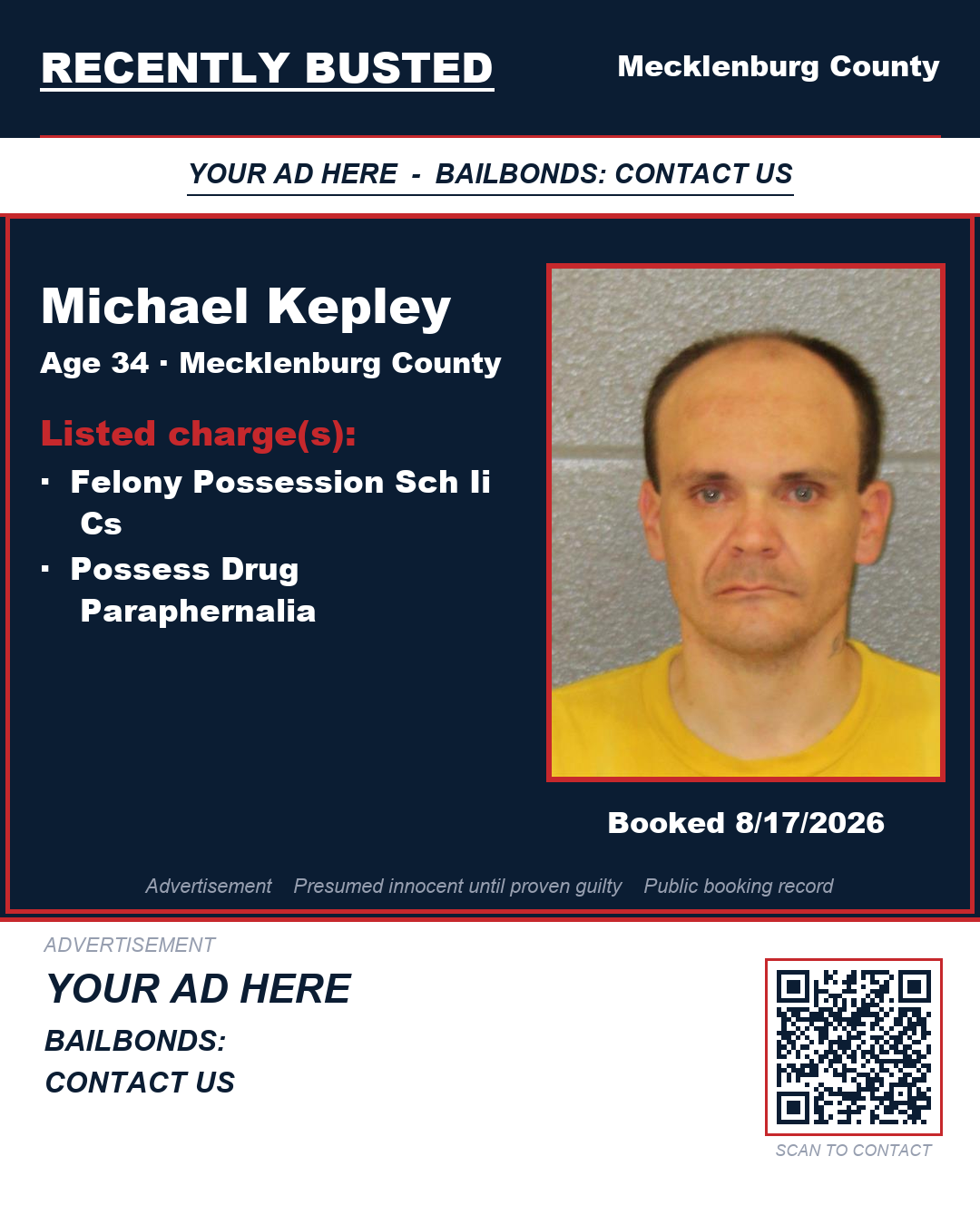 Arrest report - MICHAEL KEPLEY