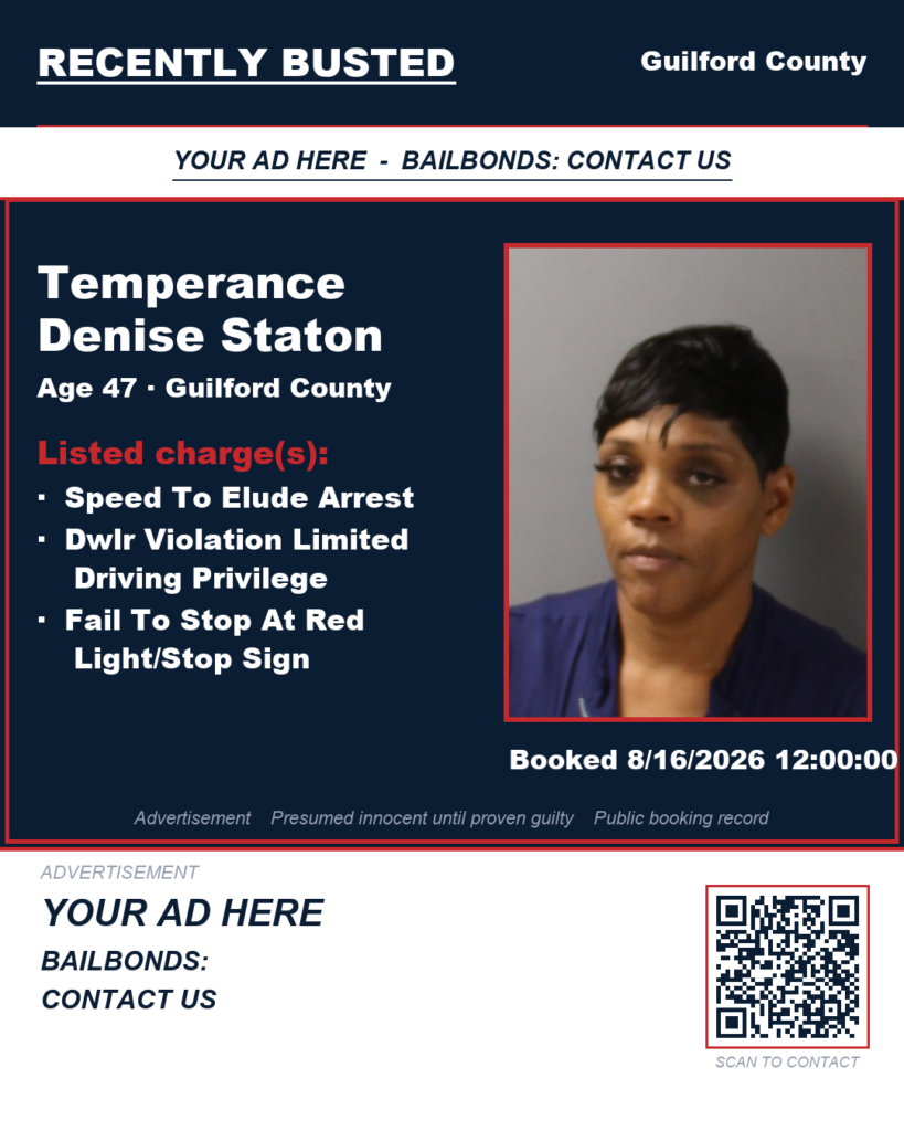 Arrest report — TEMPERANCE DENISE STATON