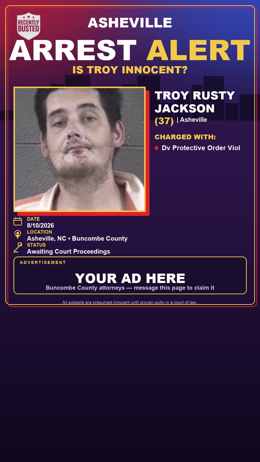 Arrest report - TROY RUSTY JACKSON