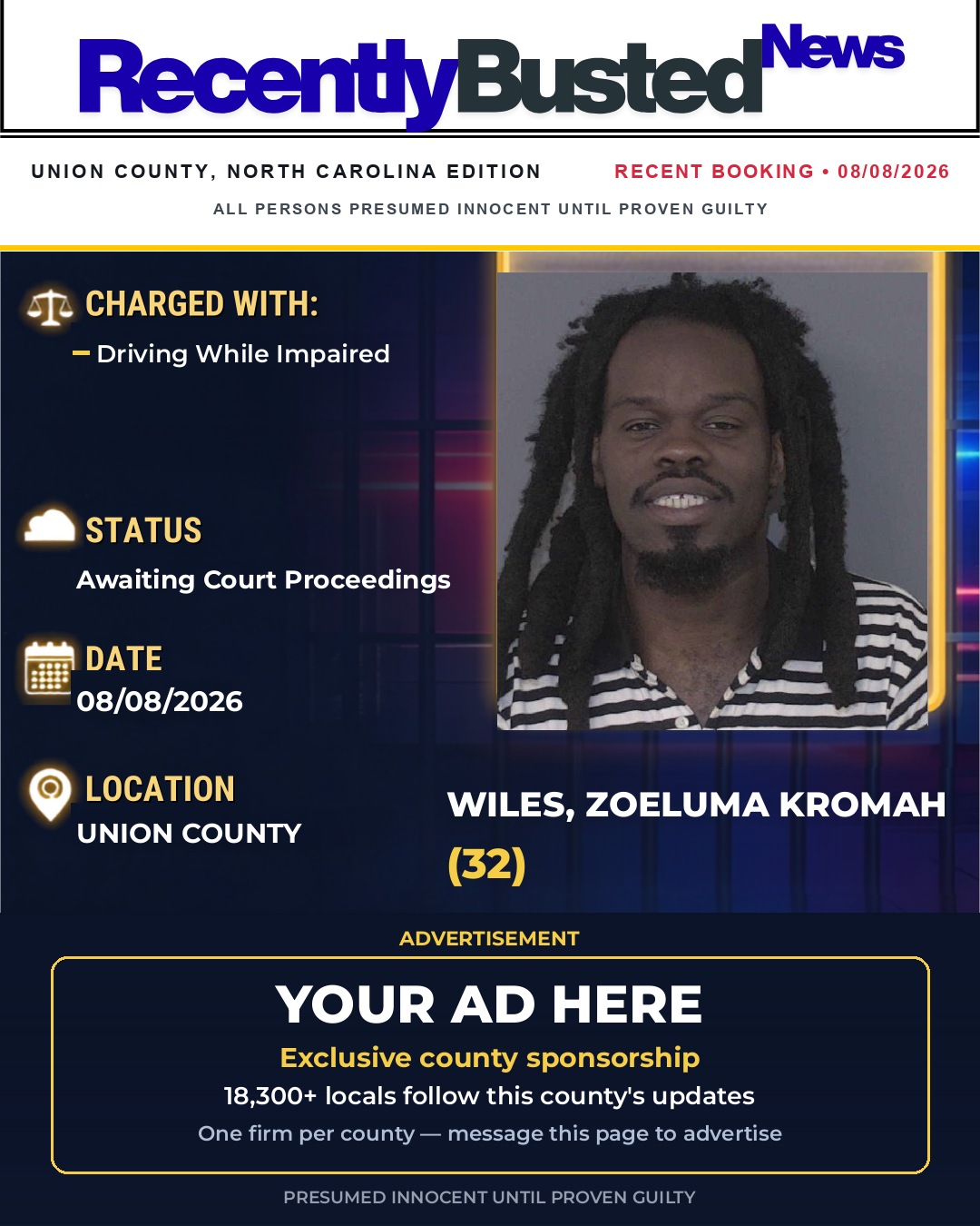 Arrest report - WILES, ZOELUMA KROMAH