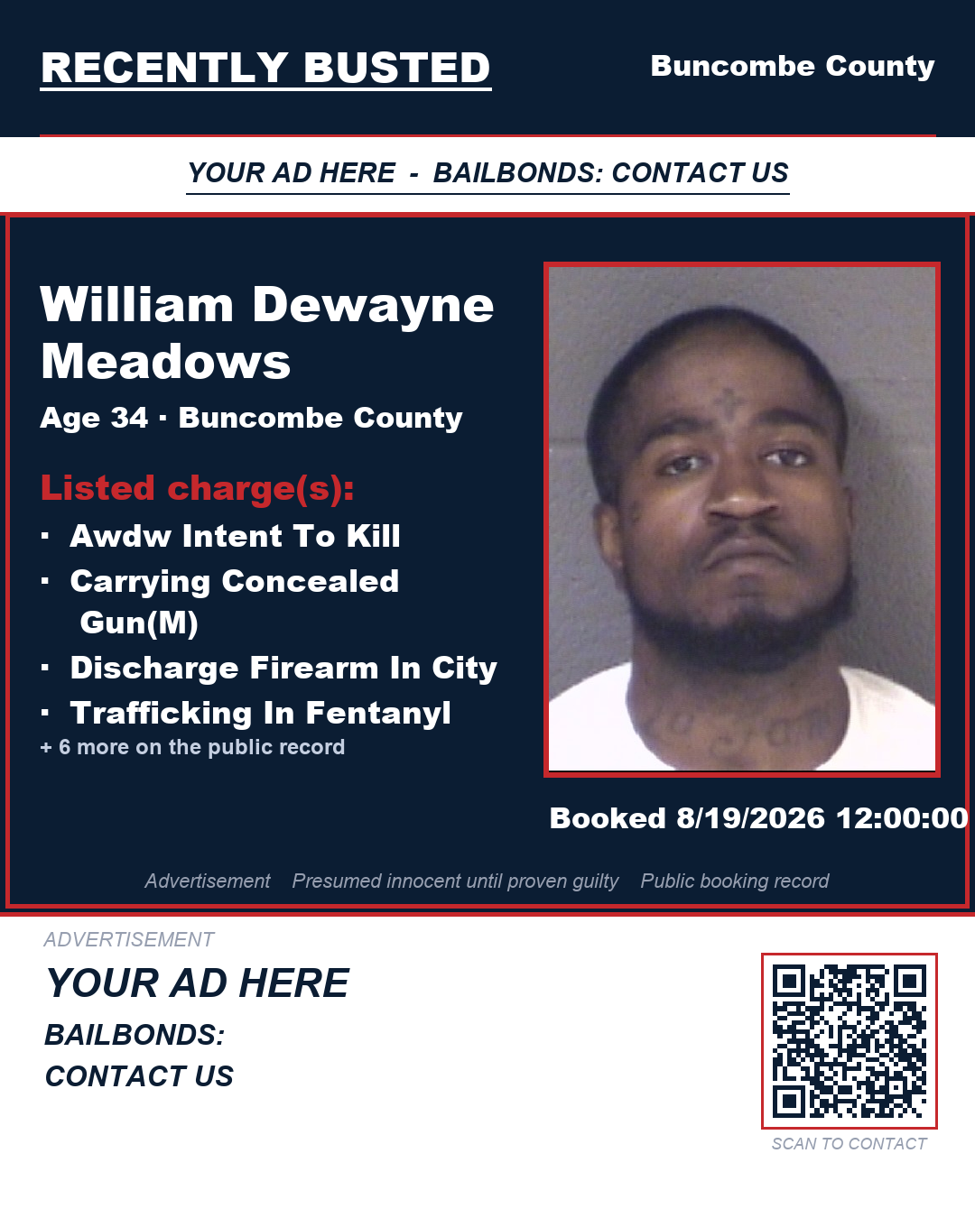 Arrest report - WILLIAM DEWAYNE MEADOWS