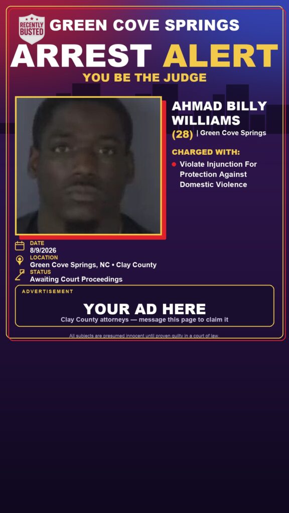 Arrest report — AHMAD BILLY WILLIAMS