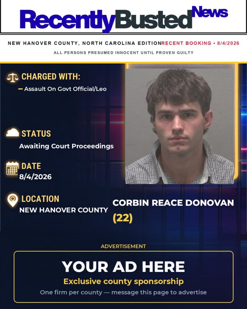 Arrest report — CORBIN REACE DONOVAN