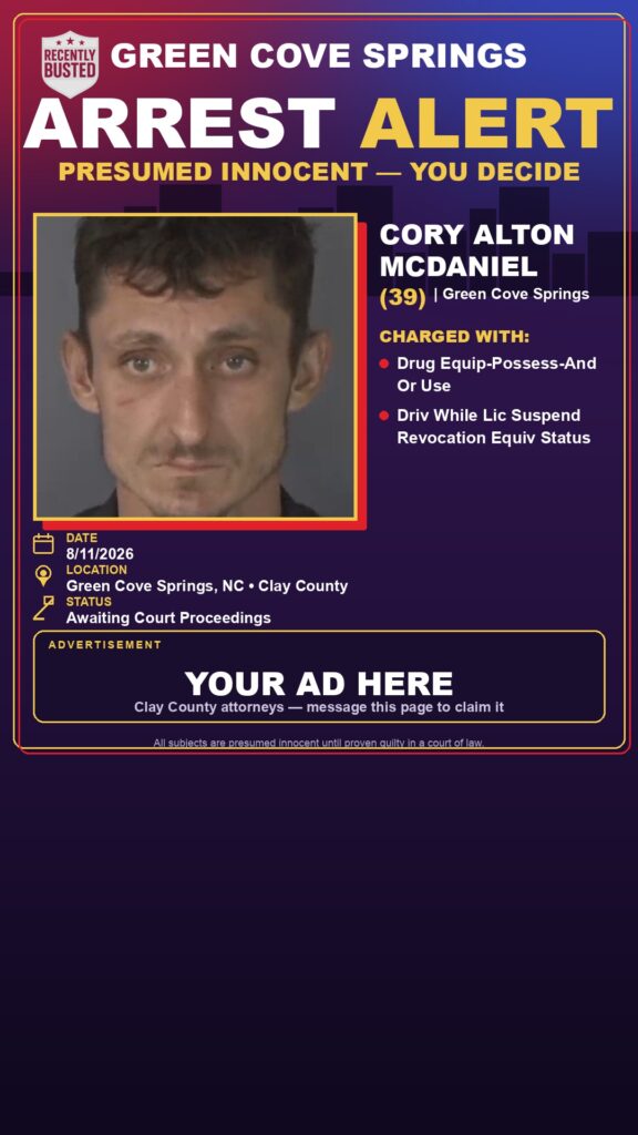 Arrest report — CORY ALTON MCDANIEL
