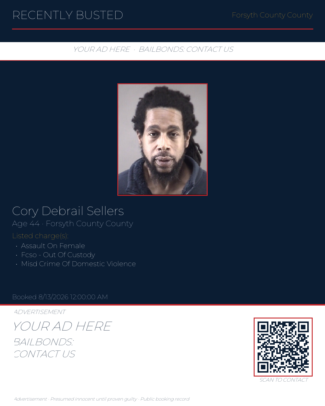 Arrest report - CORY DEBRAIL SELLERS