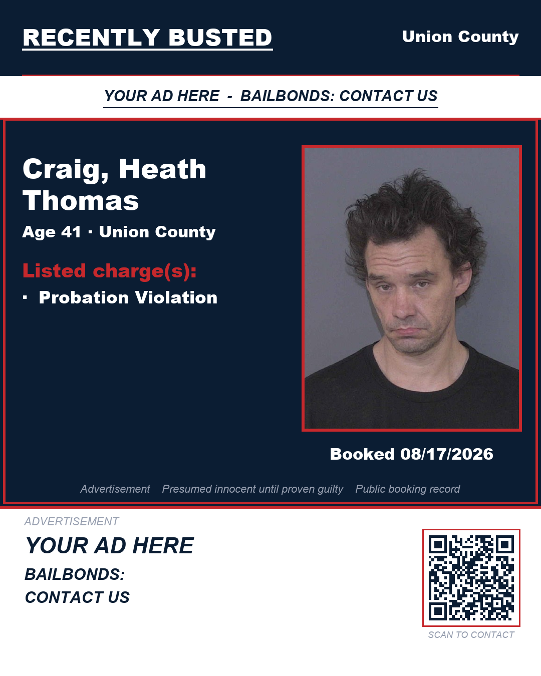 Arrest report - CRAIG, HEATH THOMAS