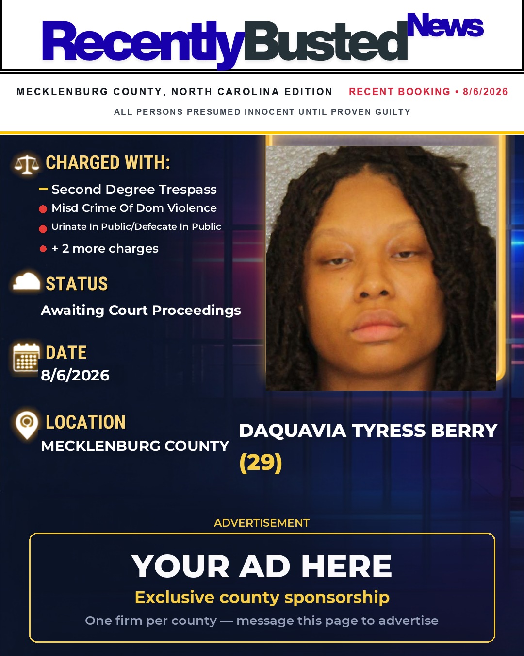 Arrest report - DAQUAVIA TYRESS BERRY