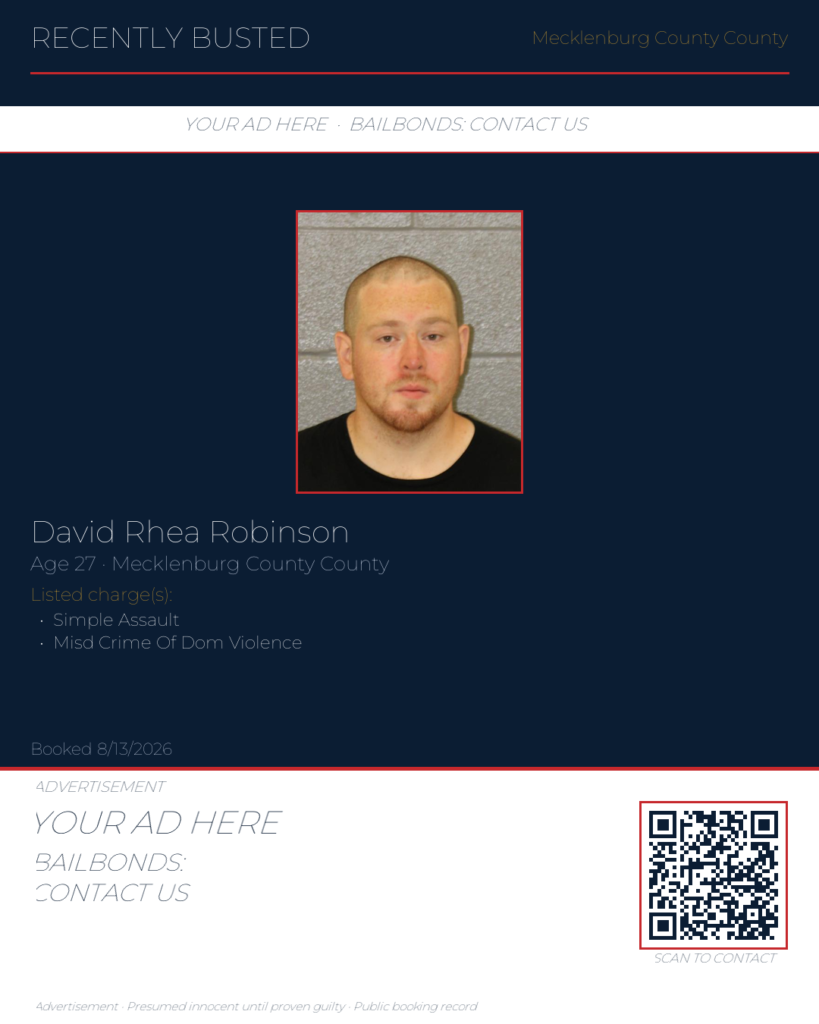 Arrest report — DAVID RHEA ROBINSON