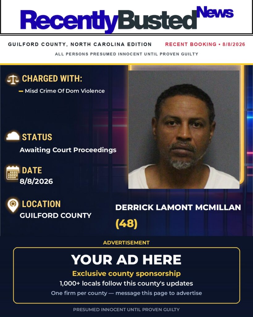 Arrest report — DERRICK LAMONT MCMILLAN