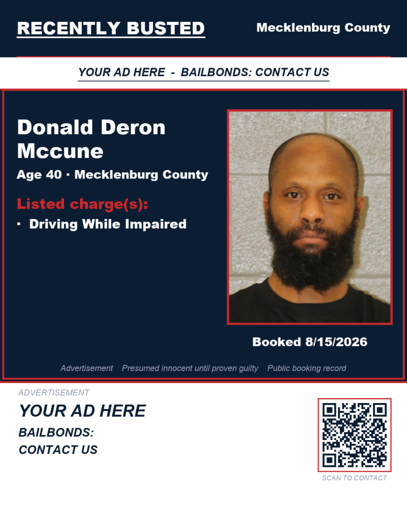 Arrest report — DONALD DERON MCCUNE