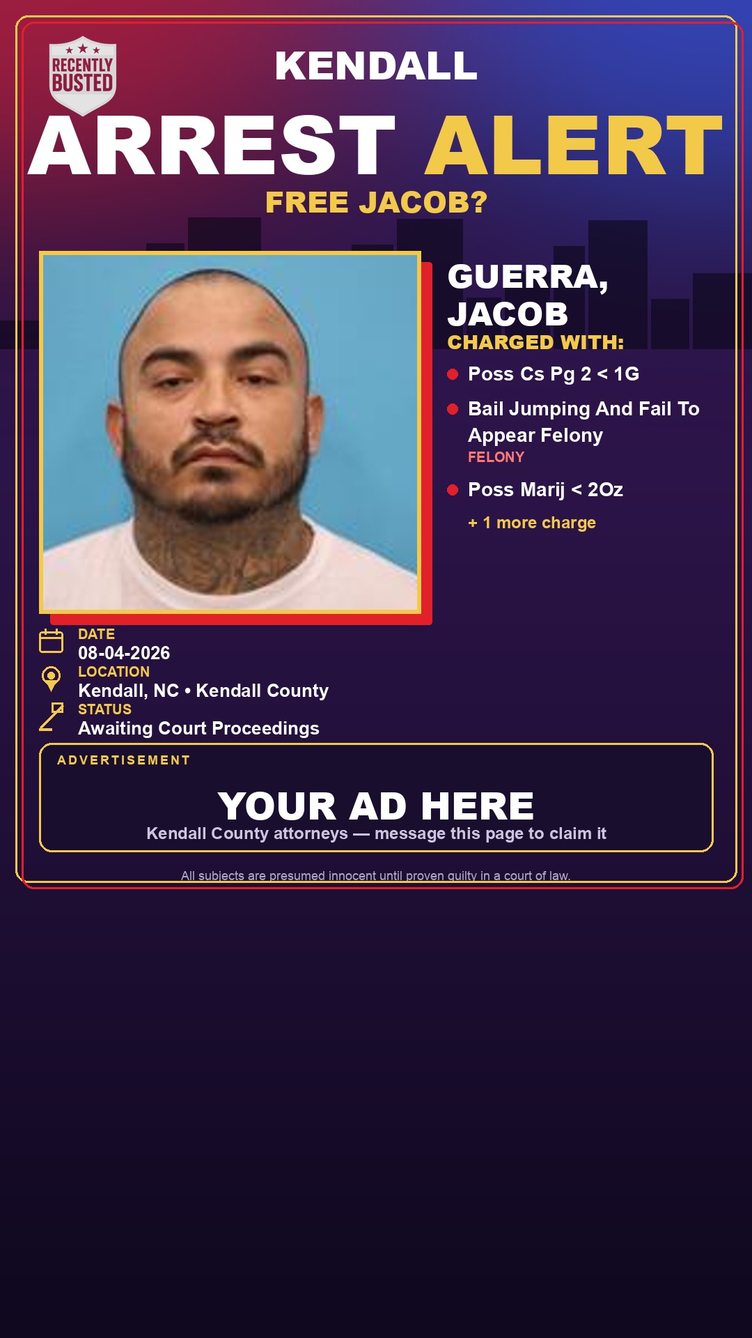 Arrest report - Guerra, Jacob