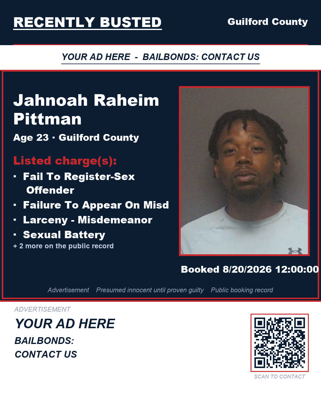 Arrest report - JAHNOAH RAHEIM PITTMAN