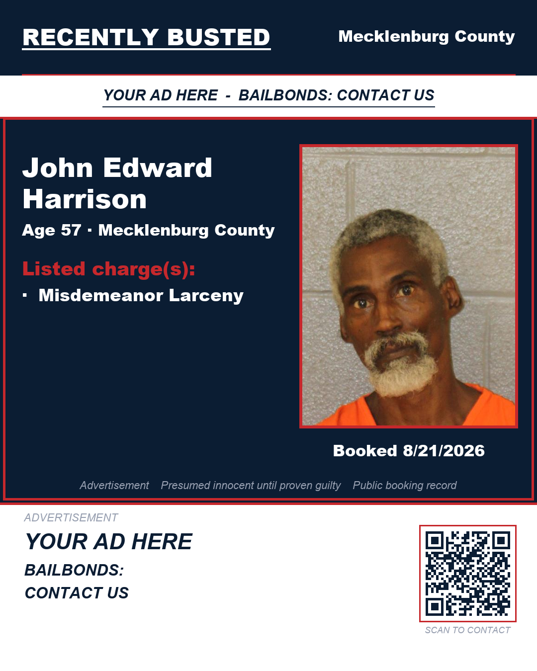 Arrest report - JOHN EDWARD HARRISON
