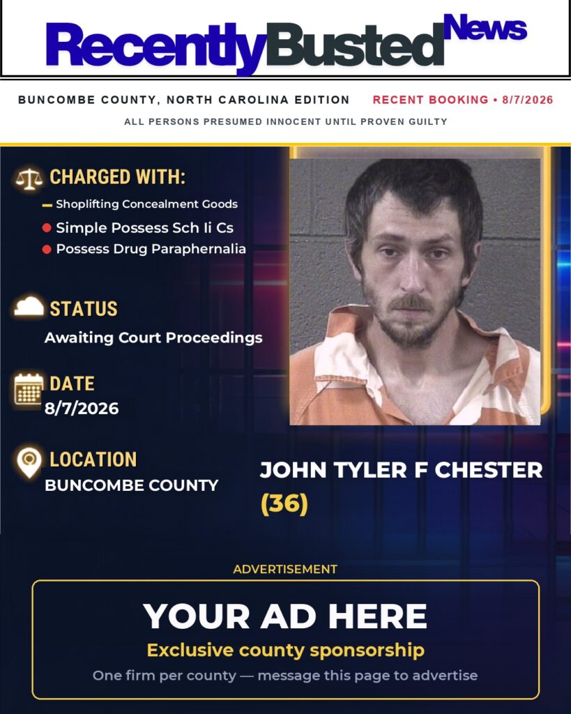 Arrest report — JOHN TYLER F CHESTER