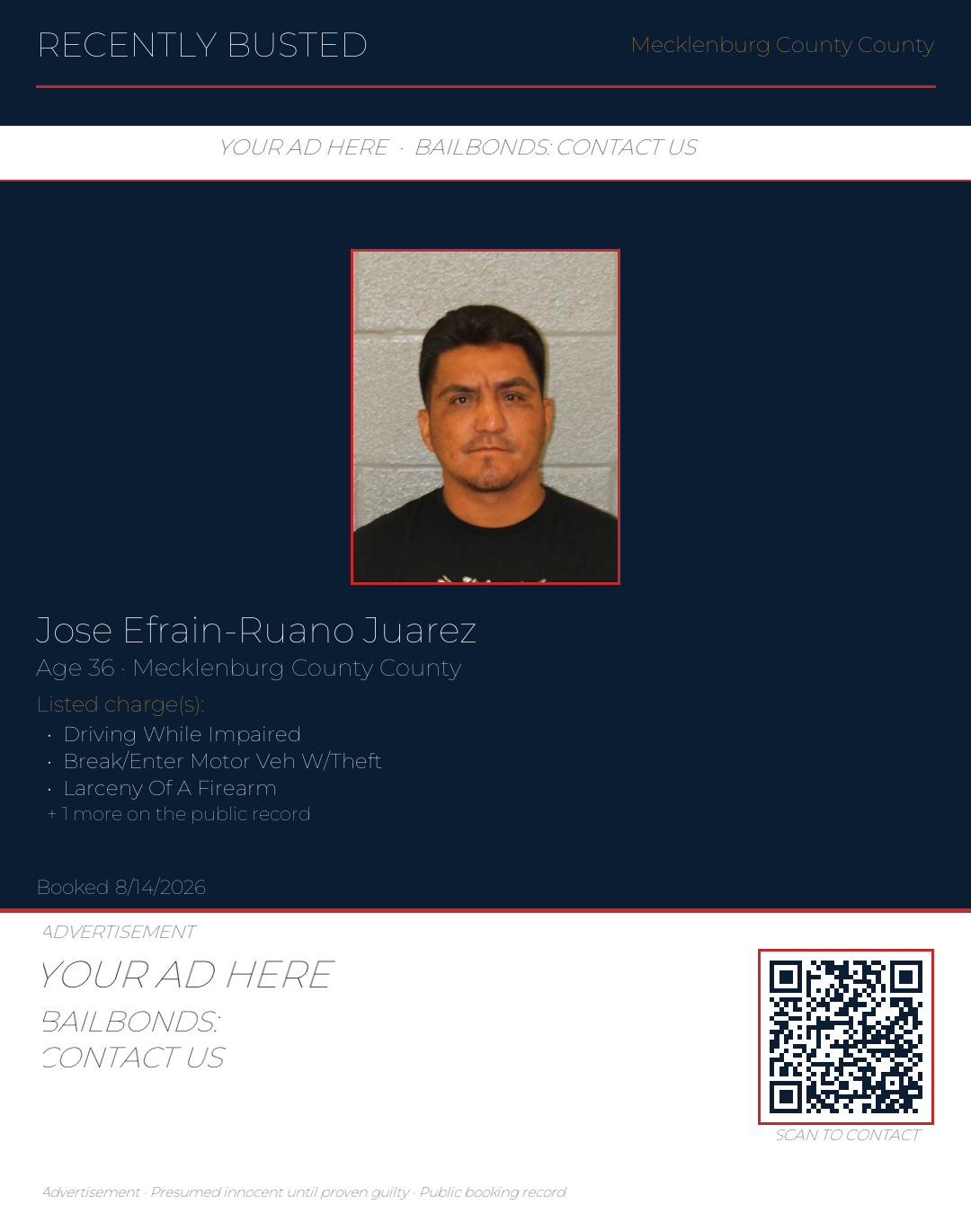 Arrest report - JOSE EFRAIN-RUANO JUAREZ