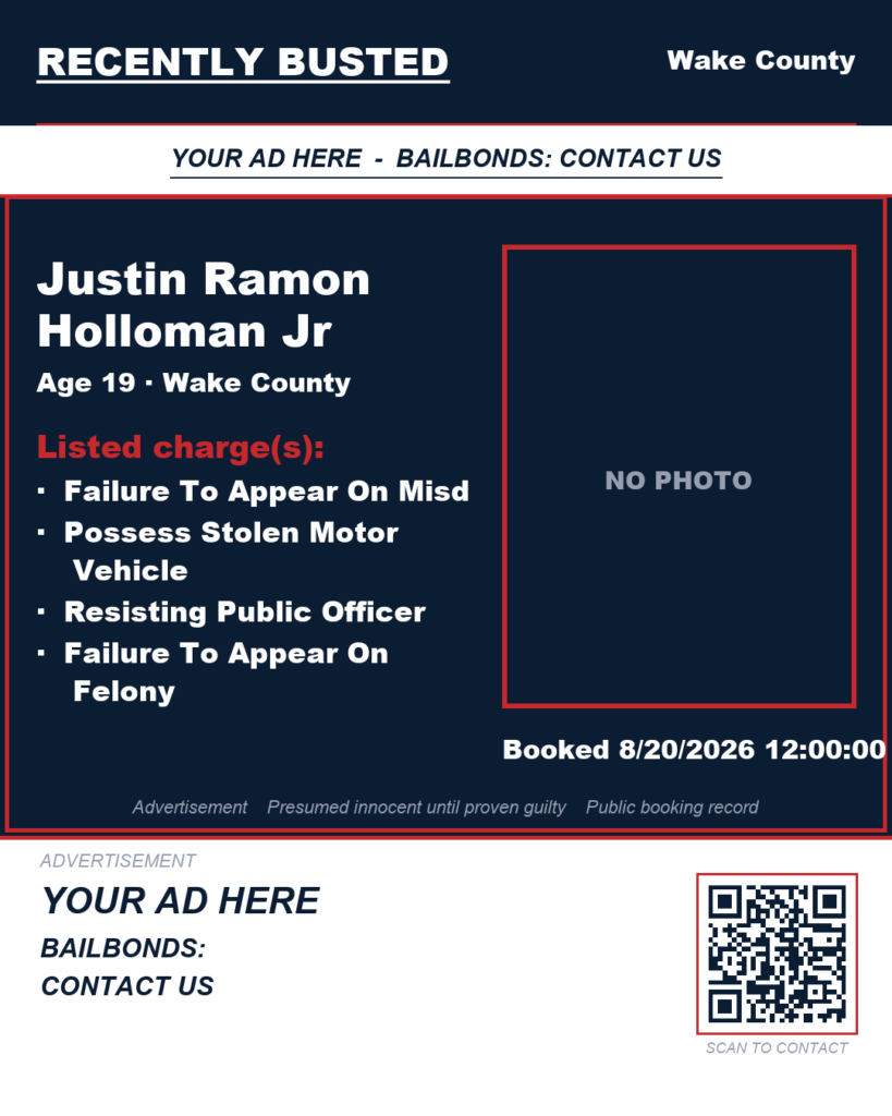 Arrest report — JUSTIN RAMON HOLLOMAN JR
