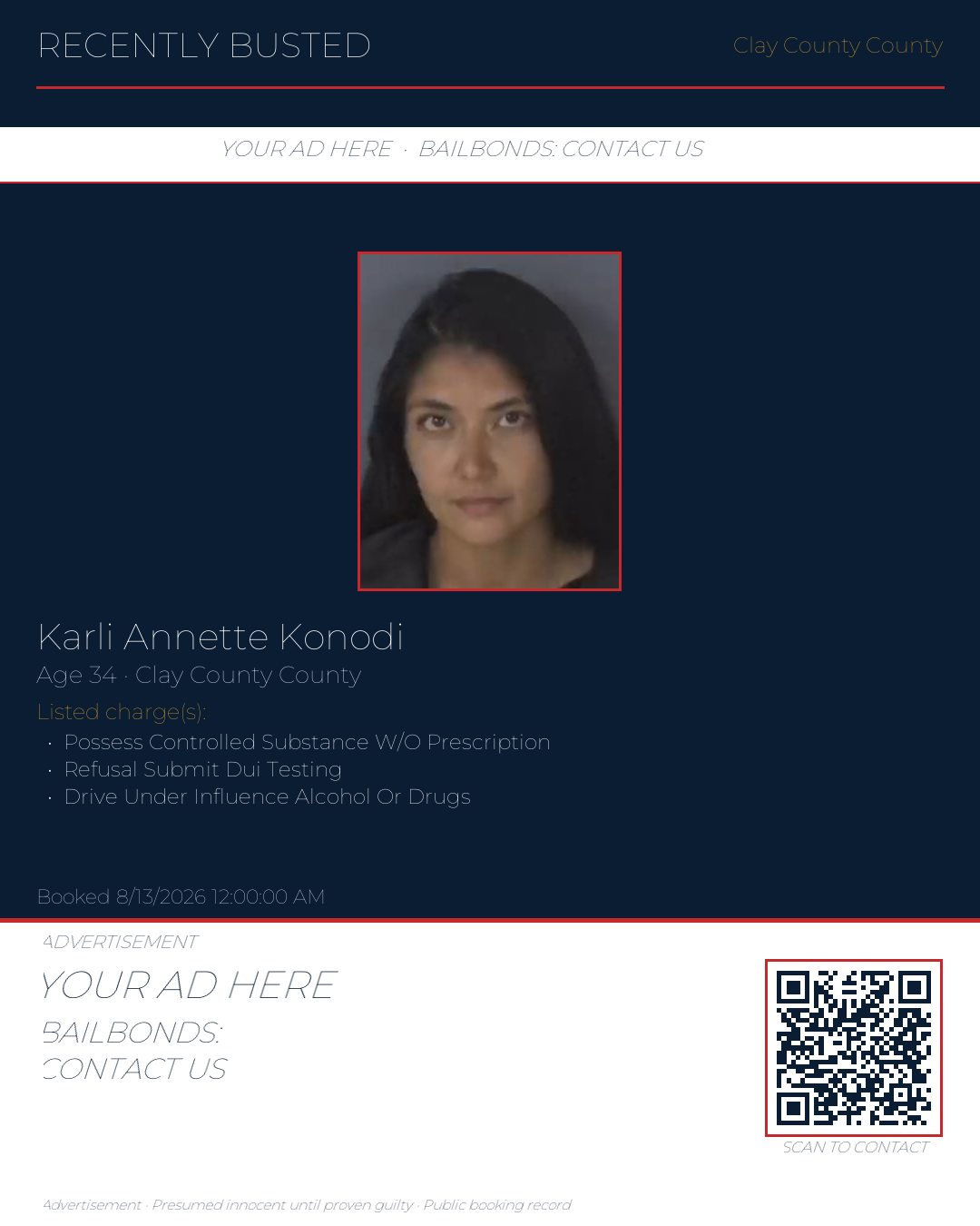 Arrest report - KARLI ANNETTE KONODI