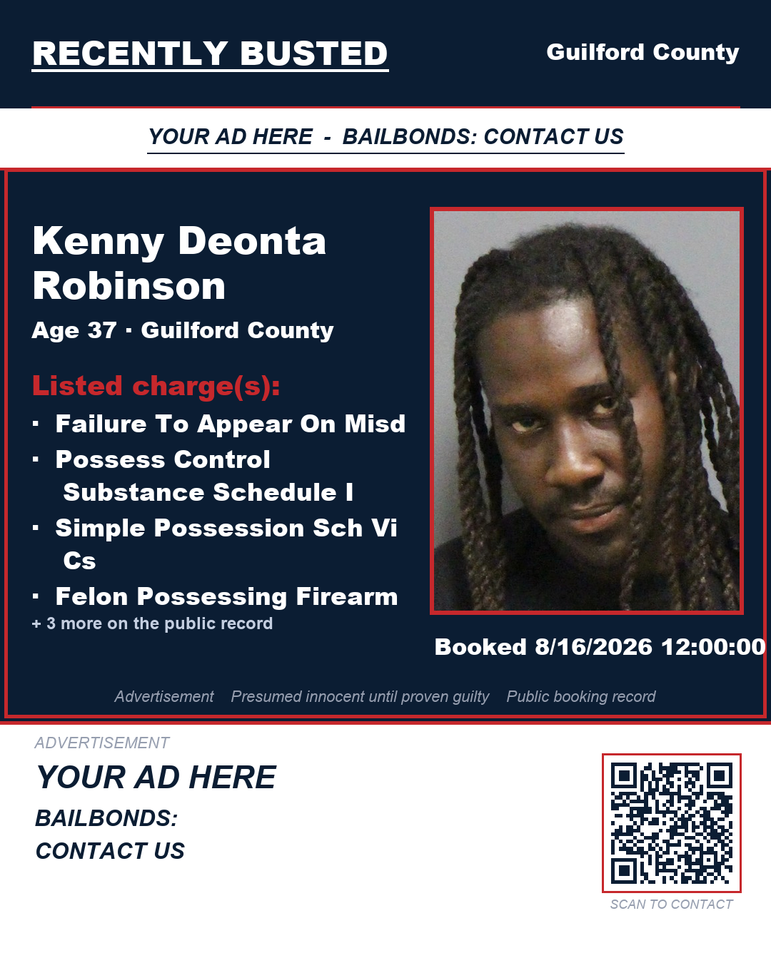 Arrest report - KENNY DEONTA ROBINSON