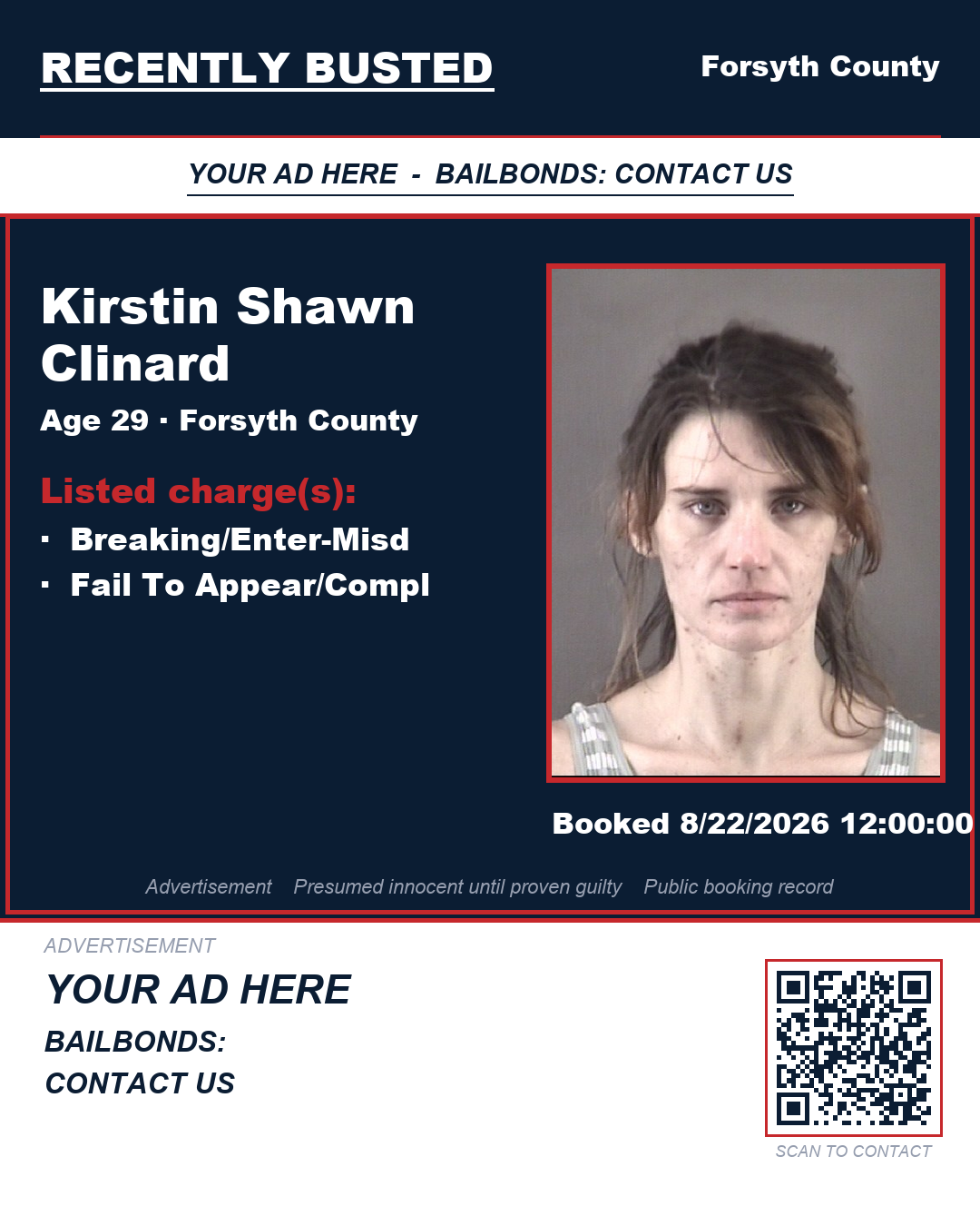 Arrest report - KIRSTIN SHAWN CLINARD