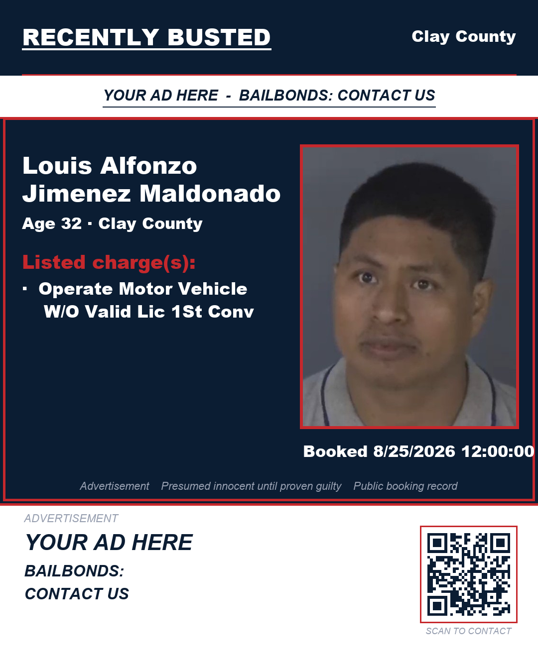 Arrest report - LOUIS ALFONZO JIMENEZ MALDONADO