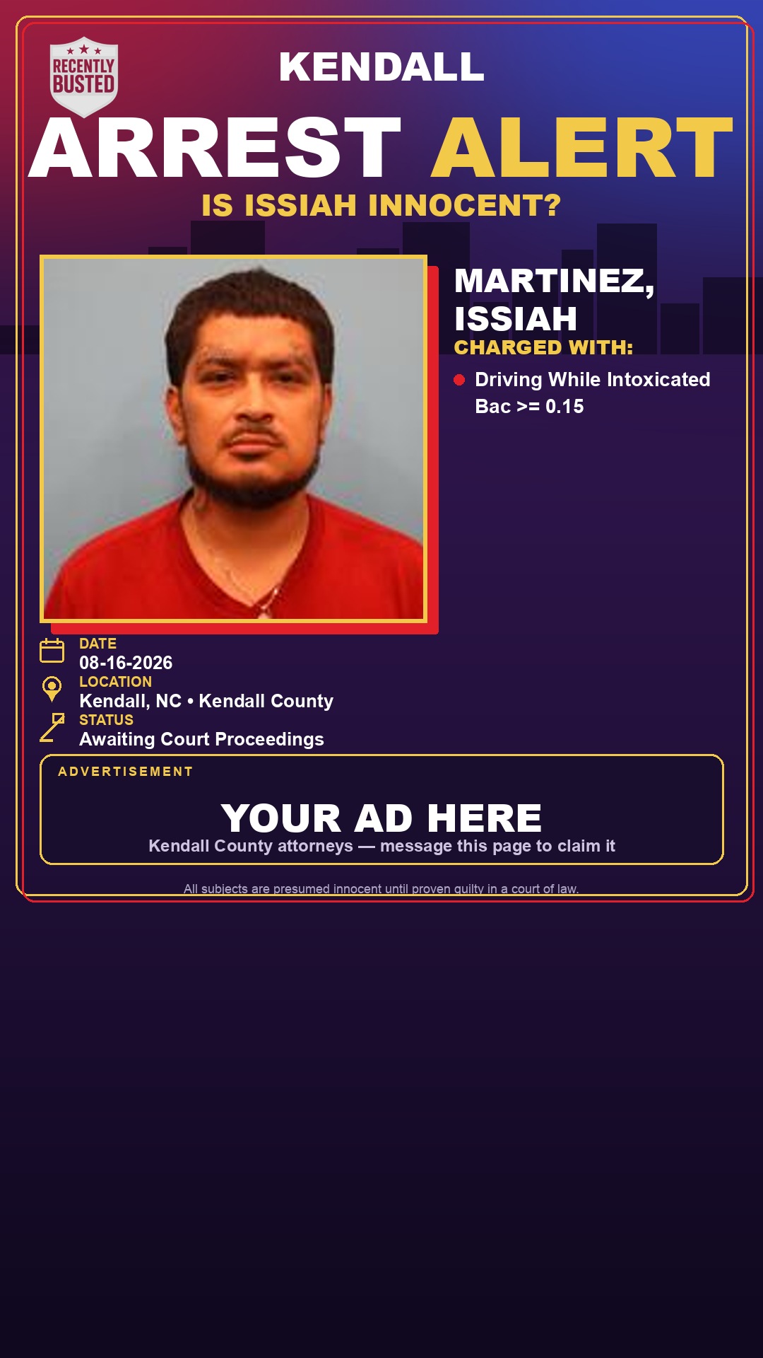 Arrest report - Martinez, Issiah