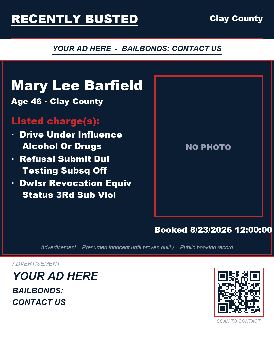 Arrest report - MARY LEE BARFIELD