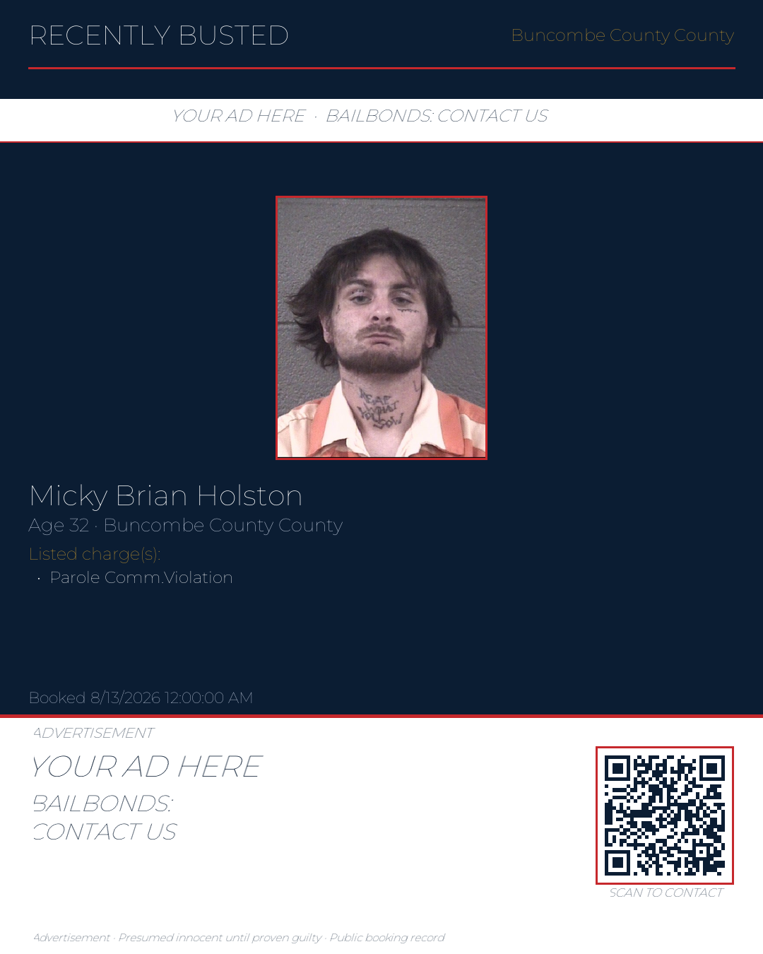 Arrest report - MICKY BRIAN HOLSTON