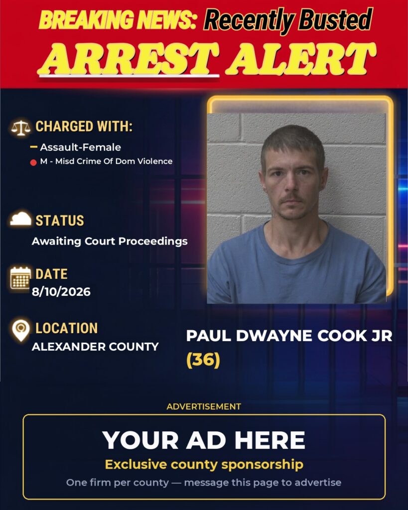 Arrest report — PAUL DWAYNE COOK JR