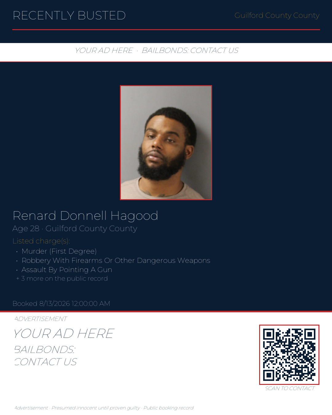Arrest report - RENARD DONNELL HAGOOD