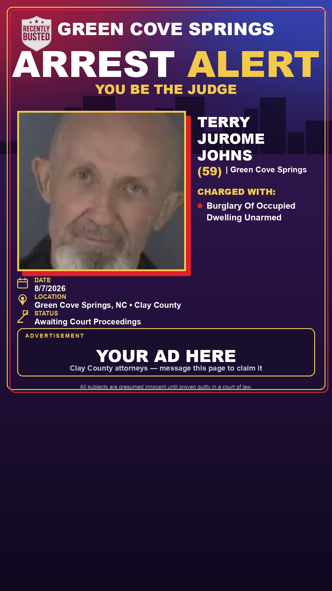 Arrest report - TERRY JUROME JOHNS