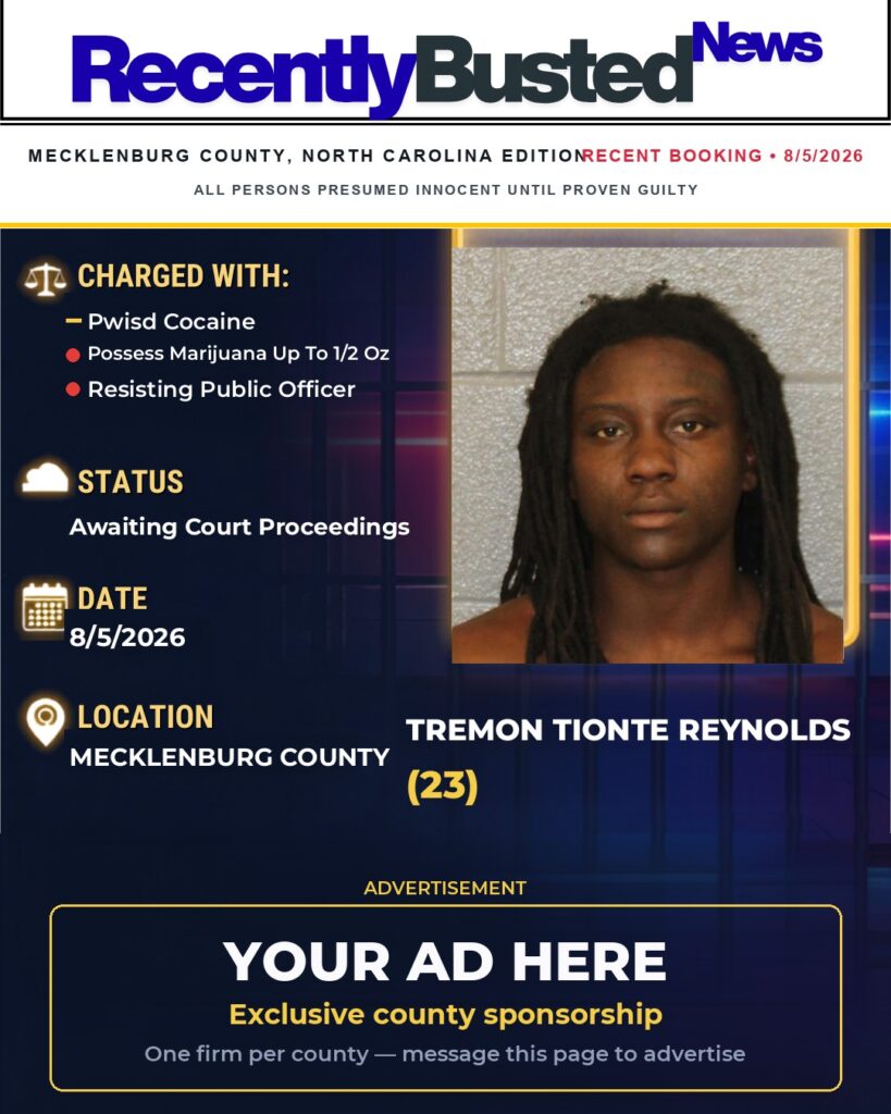 Arrest report — TREMON TIONTE REYNOLDS