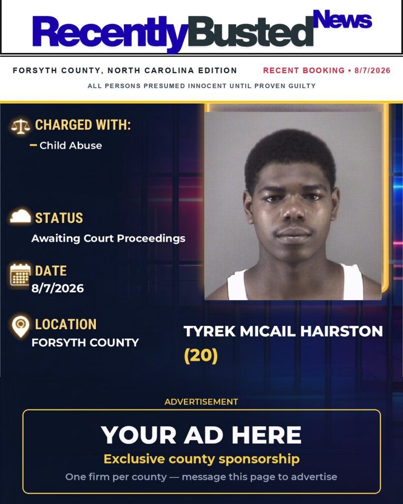 Arrest report — TYREK MICAIL HAIRSTON