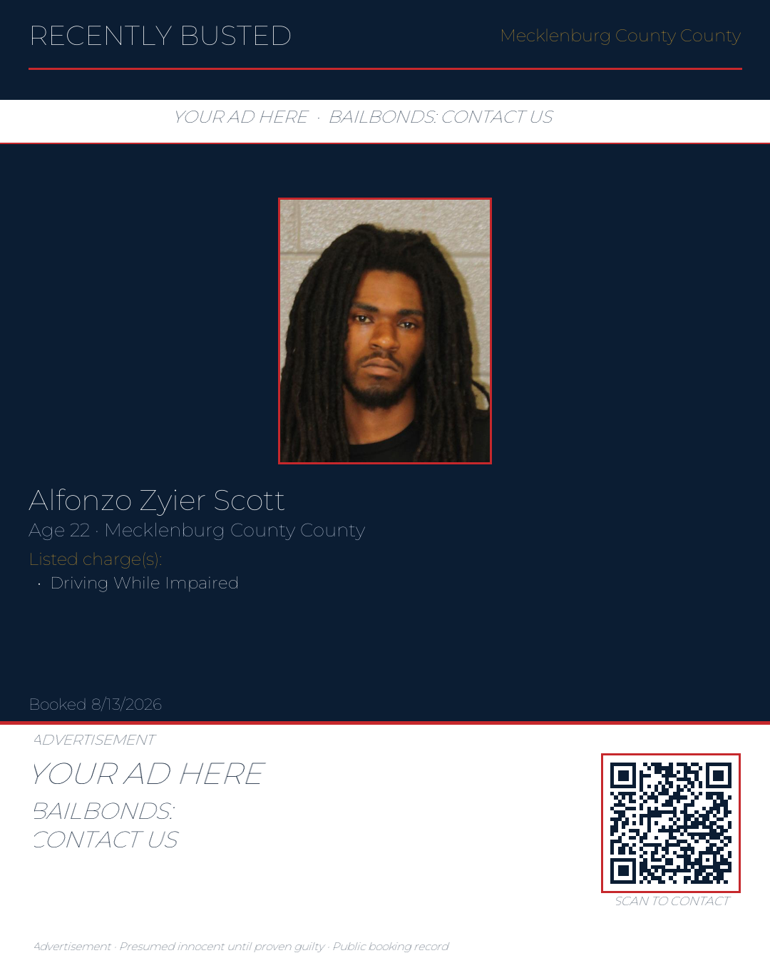 Arrest report - ALFONZO ZYIER SCOTT