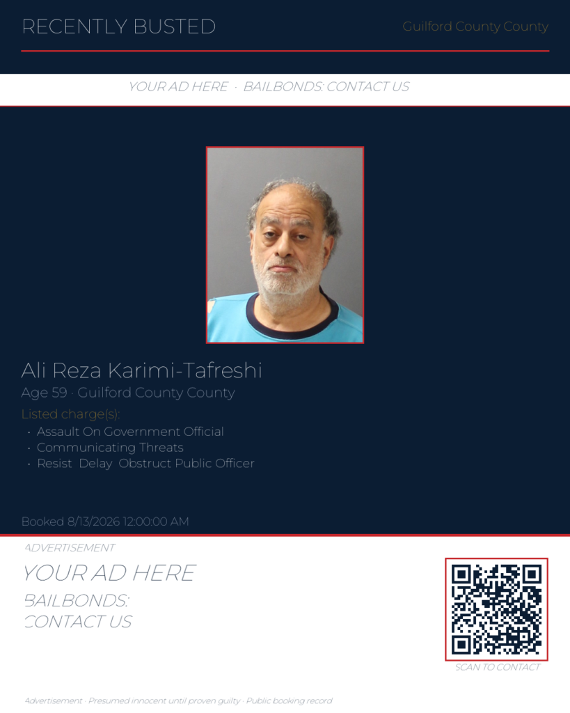 Arrest report — ALI REZA KARIMI-TAFRESHI