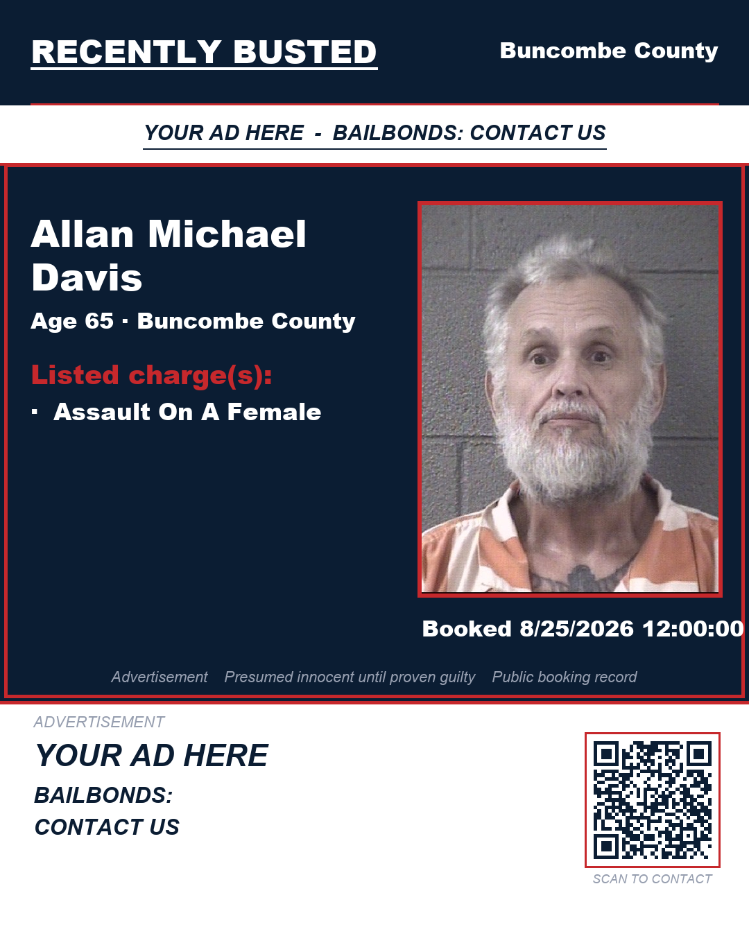 Arrest report - ALLAN MICHAEL DAVIS